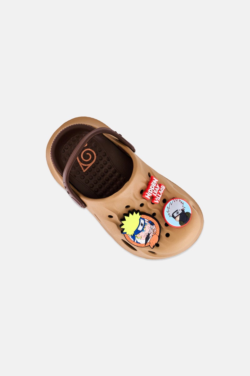 Naruto Toddlers Boy Slip On Clogs, Brown - Image 2